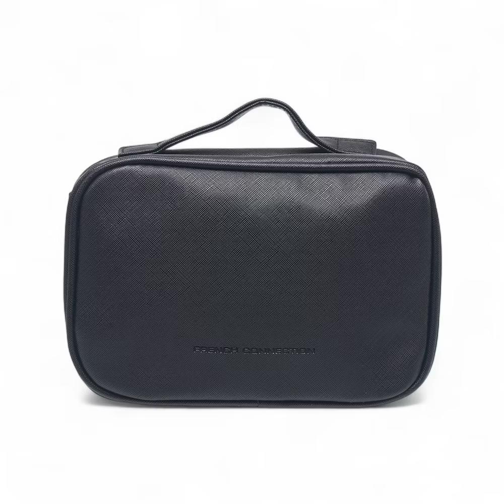 French Connection Travel Organizer Pouch – Luxe Double-Zip Toiletry & Tech Case with Handle - Image 6