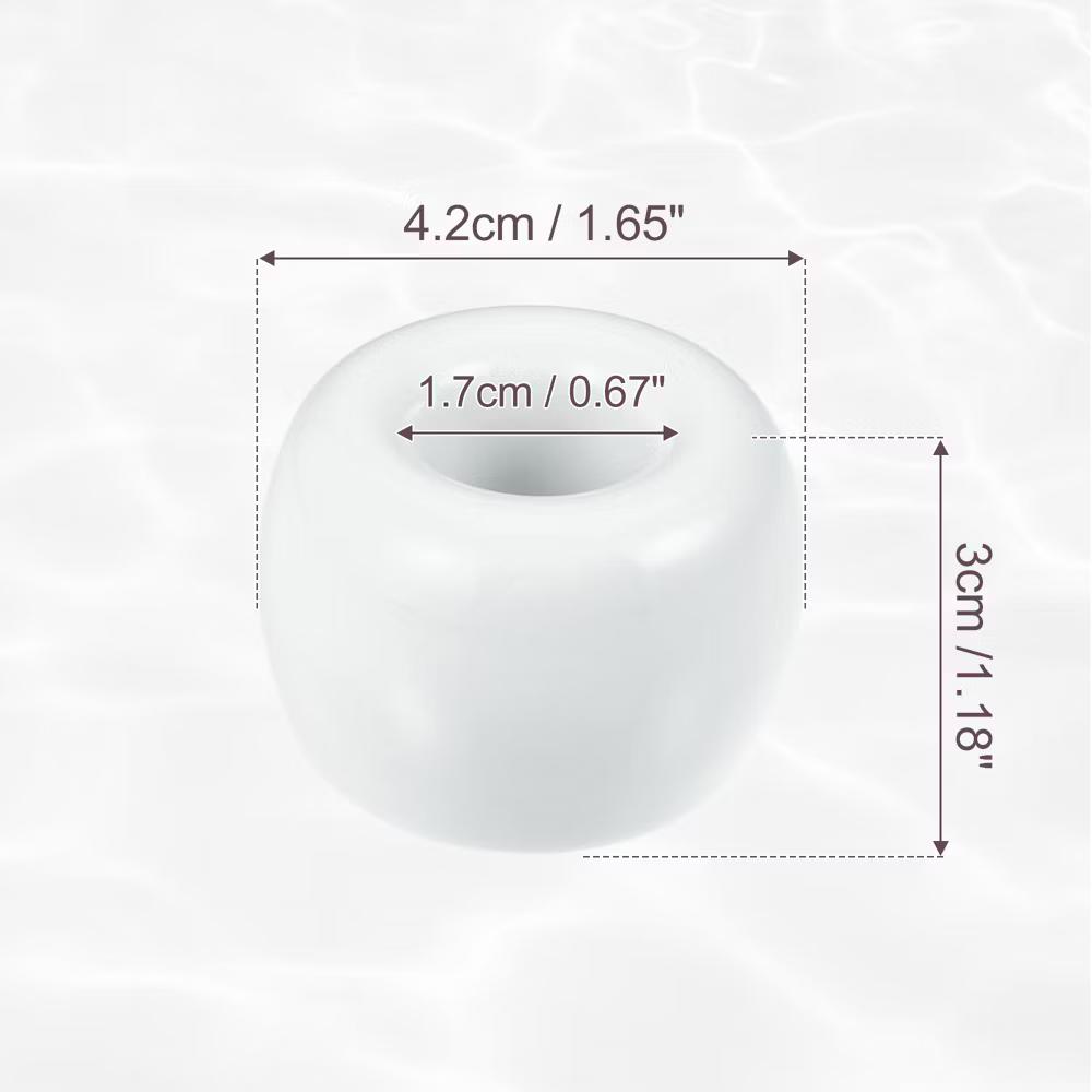 Bathroom Round Mini Ceramic Toothbrush Holder 1.65"x1.18" 2Pcs - Image 62