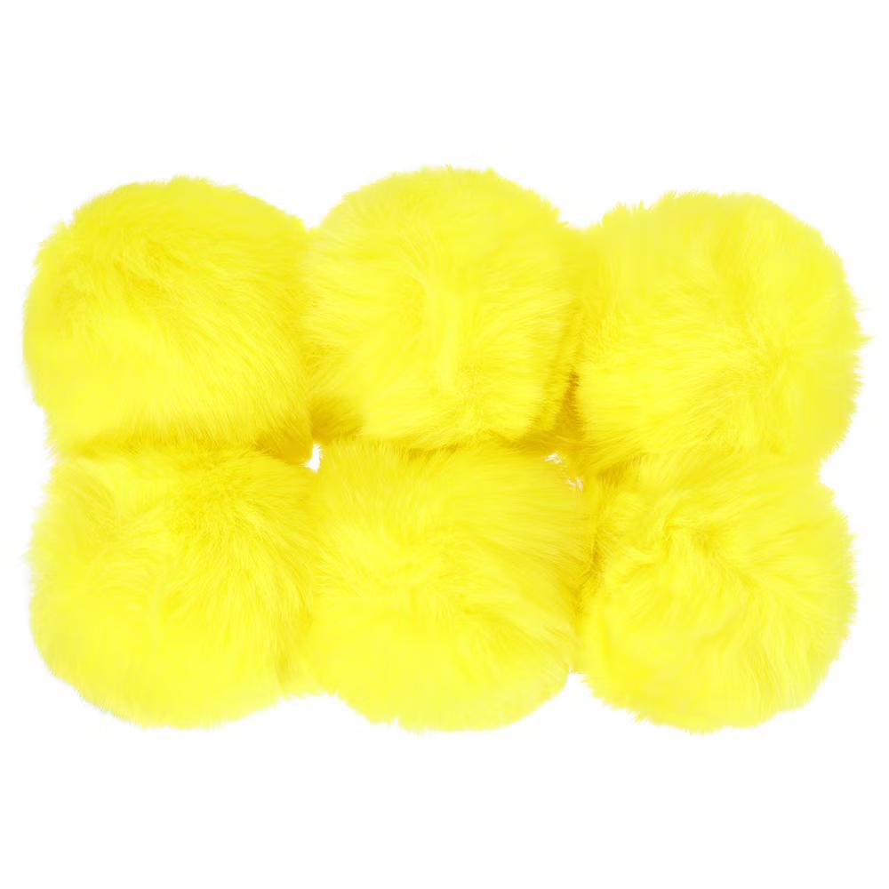 Fluffy Soft Elastic Faux Fur Pom Poms for Hats Scarves Gloves 6 Pcs - Image 30