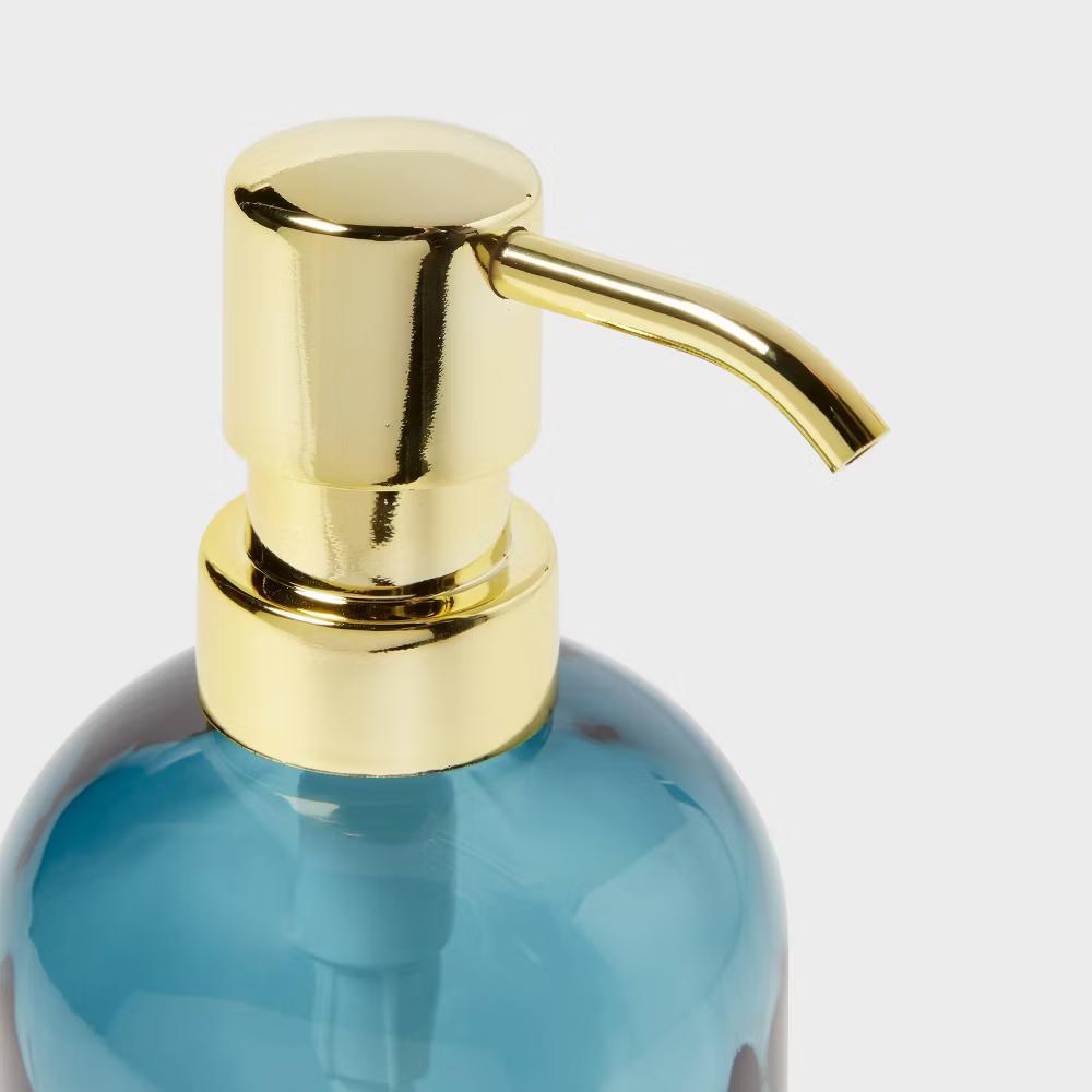 Colored Glass Soap Pump Blue