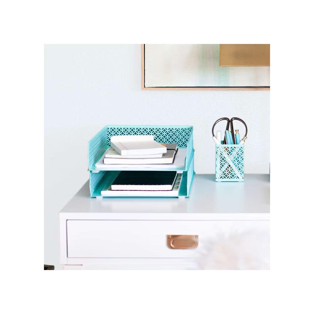 Blu Monaco 6 Piece Interlocking Desk Organizer Set - Image 3