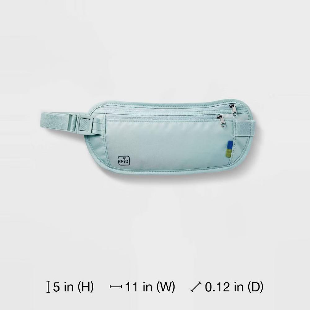 RFID Blocking Waist Pouch Puritan Gray - Water-Resistant Belt Bag - Image 5