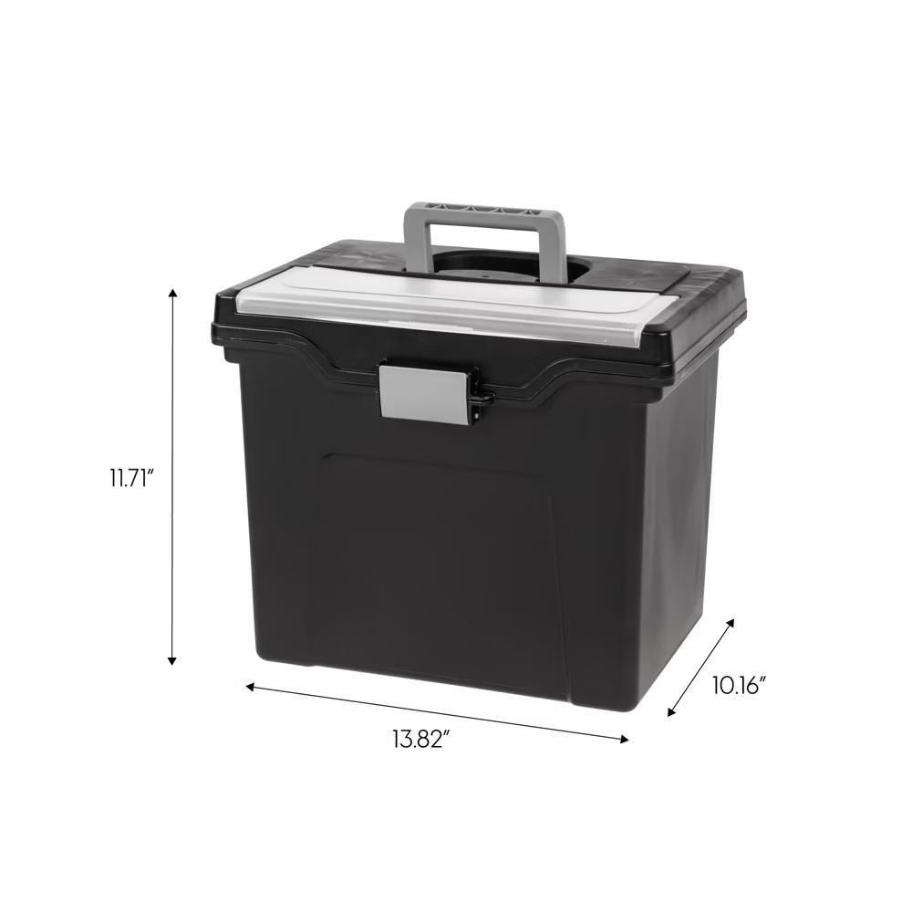 USA Portable Letter Size File Box with Handle for Hanging Folders