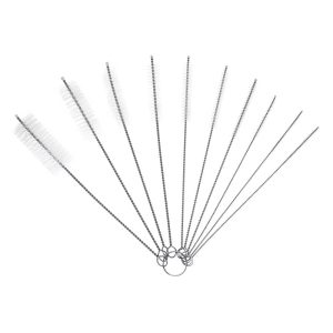 Plastic Stainless Steel Wire Pipe Cleaning Elastic Straw Brush 10 Pcs