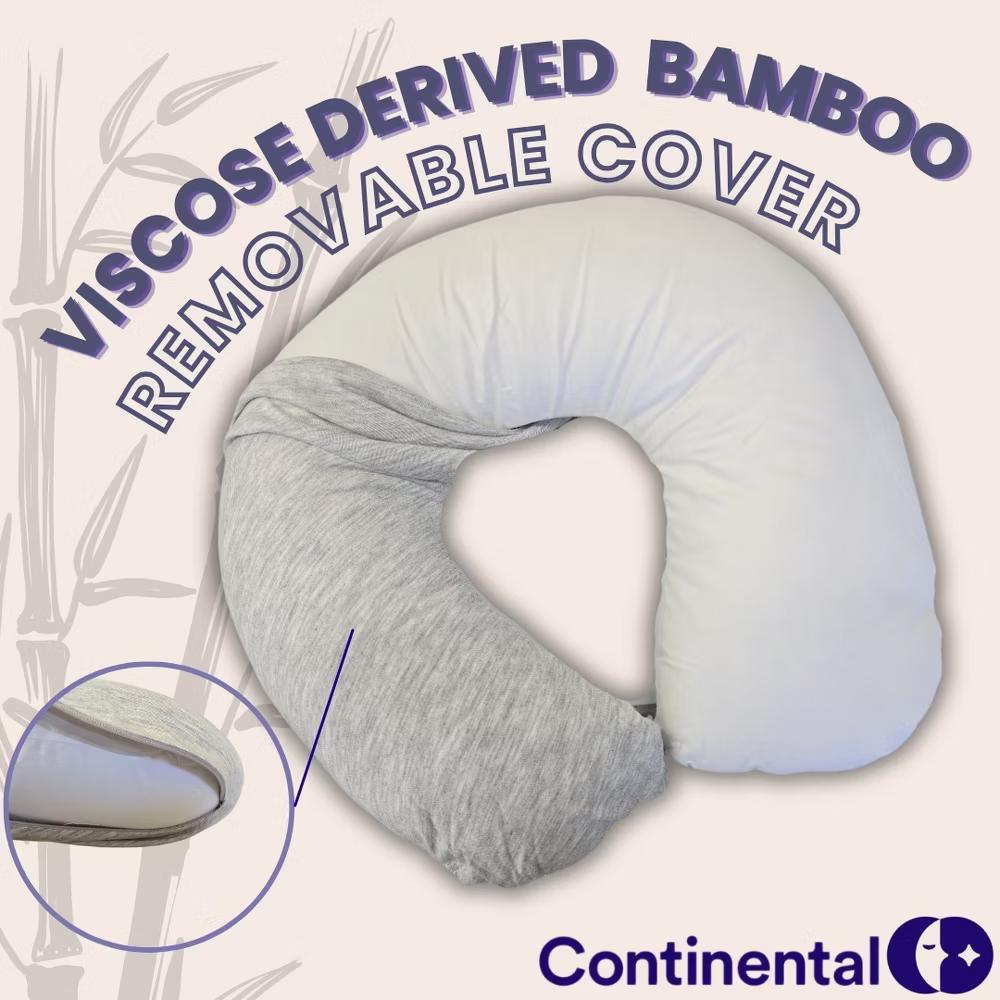 Continental Bedding U-Shaped Neck Pillow - Down Filled Travel Pillow with Removable Bamboo Cover and Travel Bag - Image 6