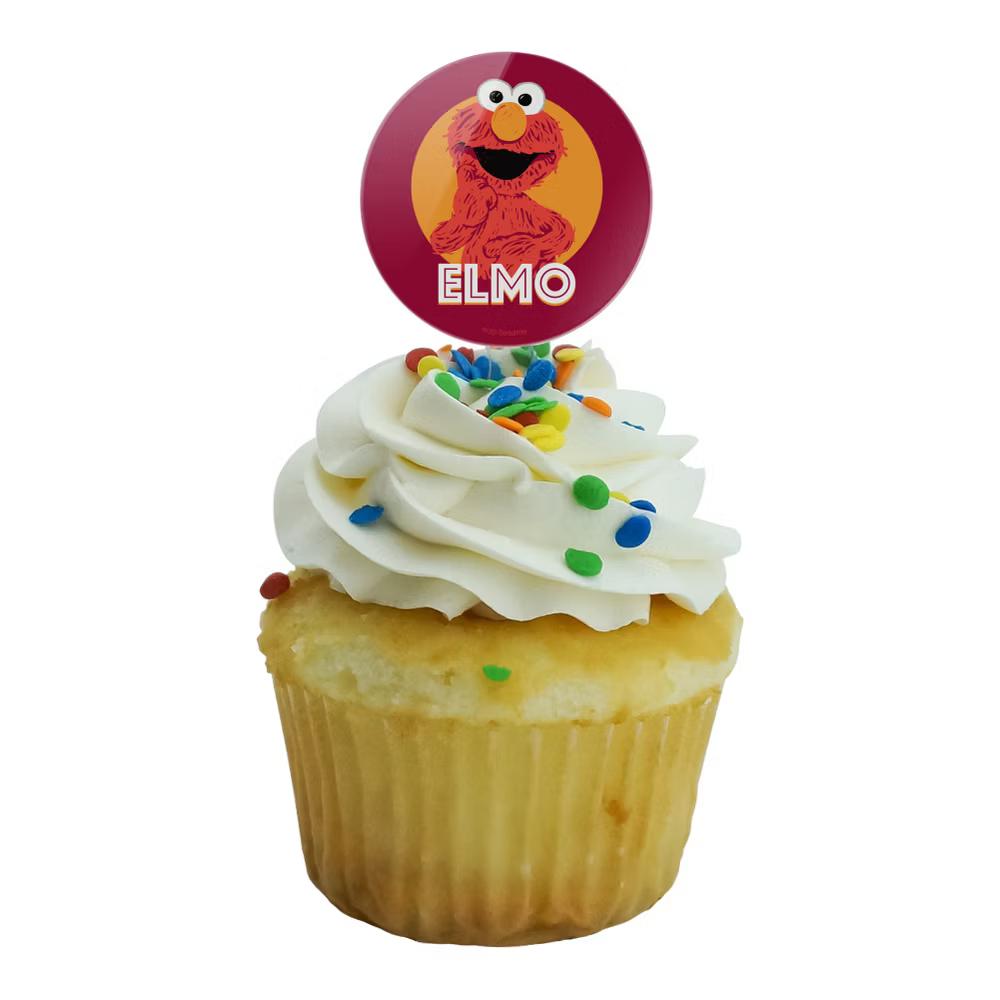Elmo Scribble Cupcake Picks Toppers Decoration Set of 6 - Image 3