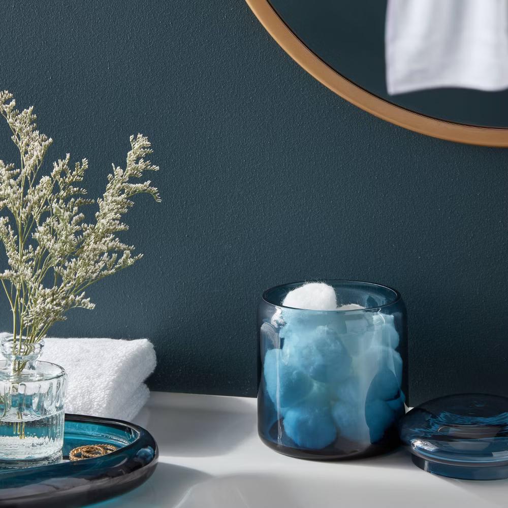 Colored Glass Bath Canister Blue - Image 4