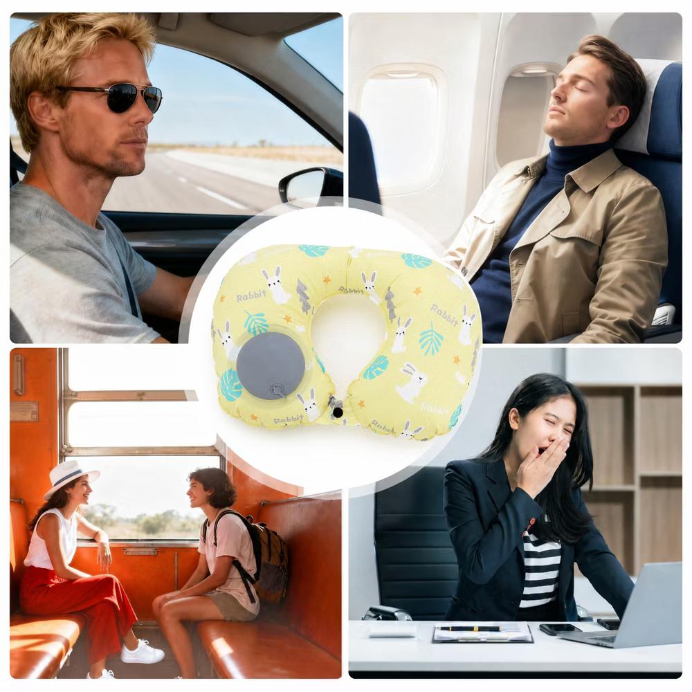 Ice Silk Inflatable Travel Pillow 1 Pc - Image 50