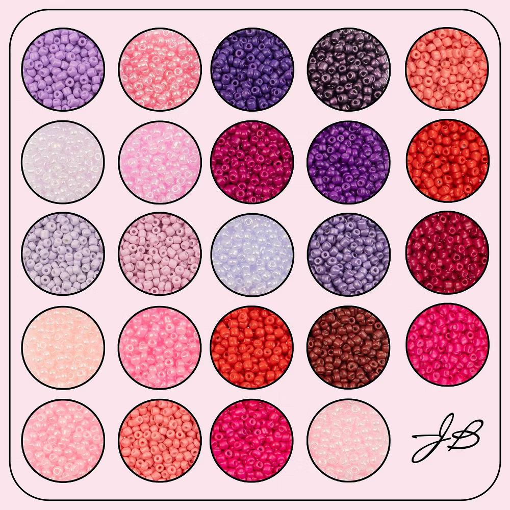 12500pcs Assorted Glass Seed Beads 8/0, 24 Colors Royal Blush Palette Palette Round Bead for DIY Crafts Jewelry Making Bead Box - Image 3