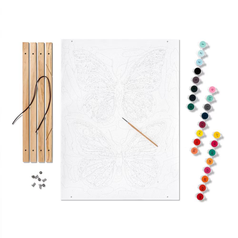 Paint by Number Kit Butterfly - DIY Canvas Art, Adult Painting Kit with Paints & Brush - Image 4