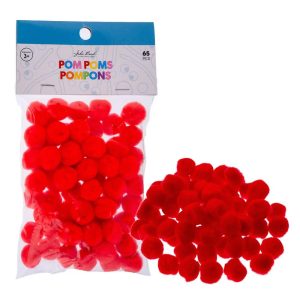 65ct 0.5in Mini Pom Poms for DIY Arts and Crafts, Tiny Acrylic Poms Craft Embellishments