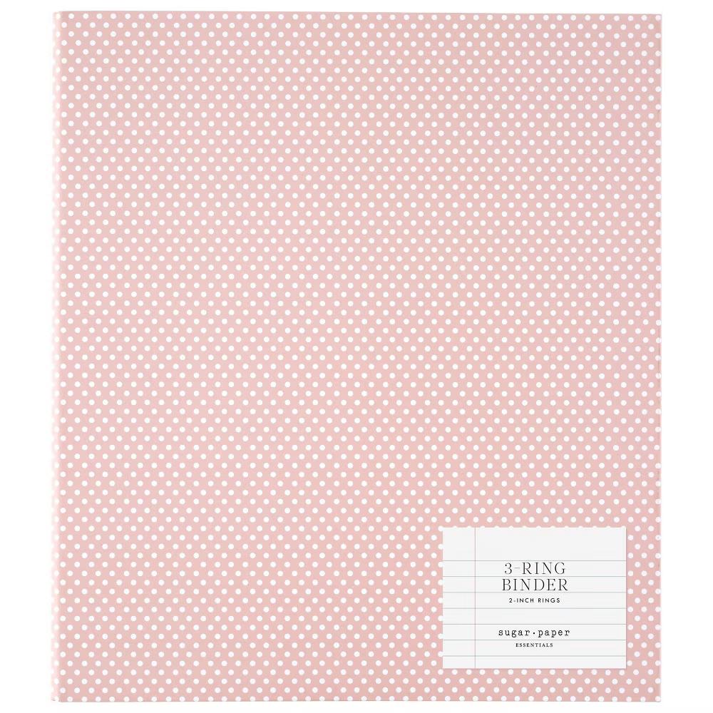 Essentials 1" Ring Binder Light Pink Dot - Image 2