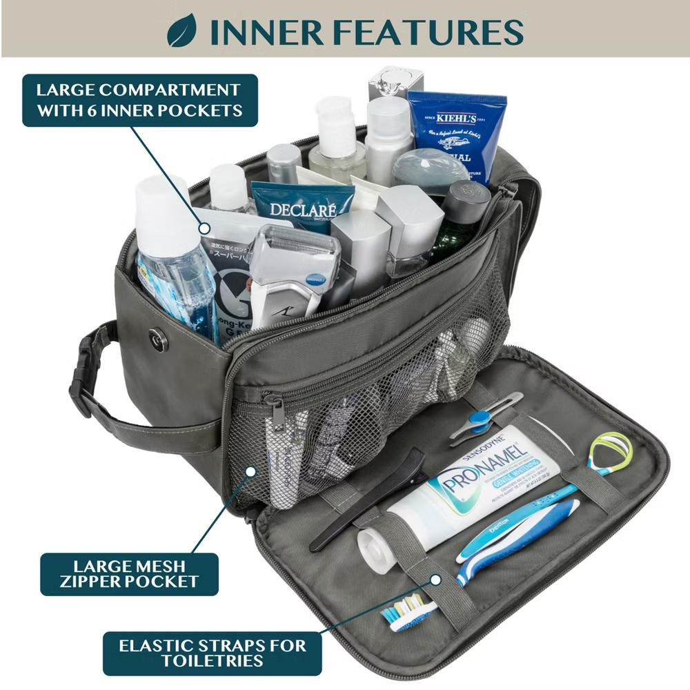 Toiletry Bag for Men, Travel Essentials Shaving Dopp Kit, Water Resistant Cosmetic Makeup Organizer Case - Image 30