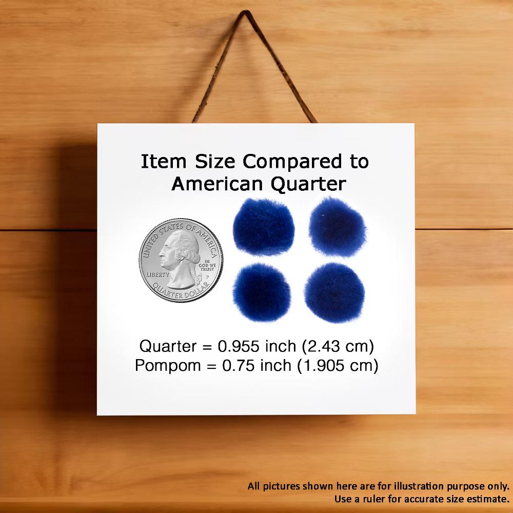 0.75in Royal Blue Pom Poms for Crafts DIY Art Creative, 100pcs