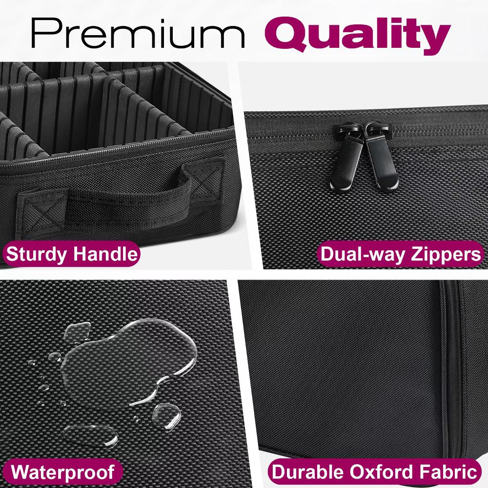 Mber Travel Makeup Organizer Bag, Makeup Case Waterproof, Makeup Bag Organizer with Compartments, Professional Makeup Train Case for Cosmetics - Image 5