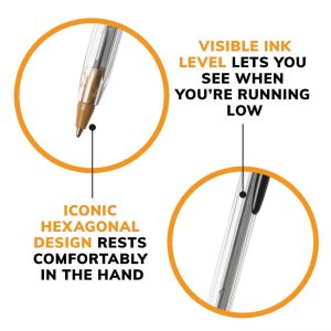 Cristal Xtra Smooth Ballpoint Pens, 22ct - Black: Smooth Writing, Stationery, Office Supplies, 1.0mm Point Size