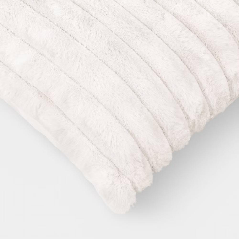 2pk Ribbed Faux Fur Toss Pillows - Image 13