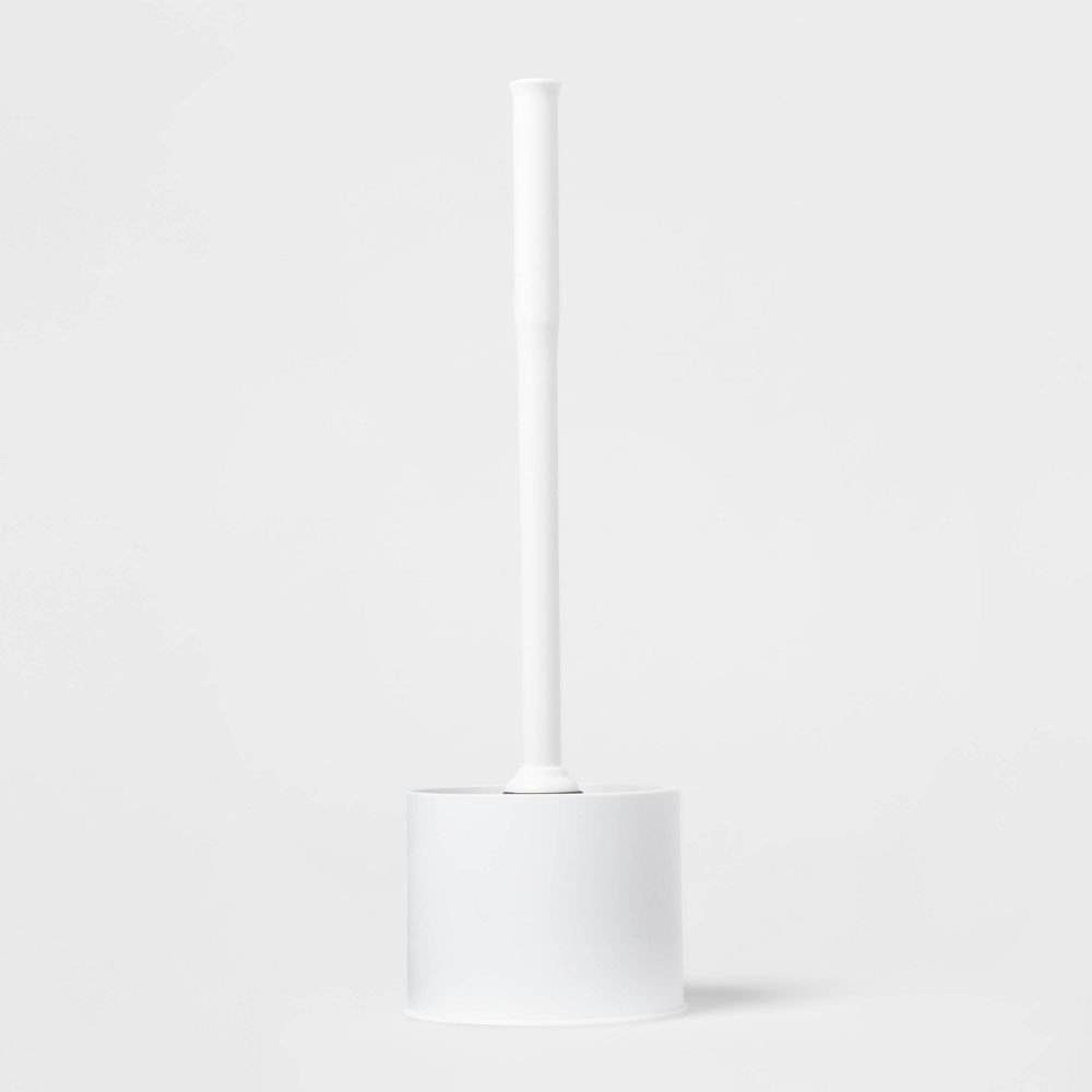 Plunger White - Essential Bathroom Accessory, Plastic with Holder, Recyclable