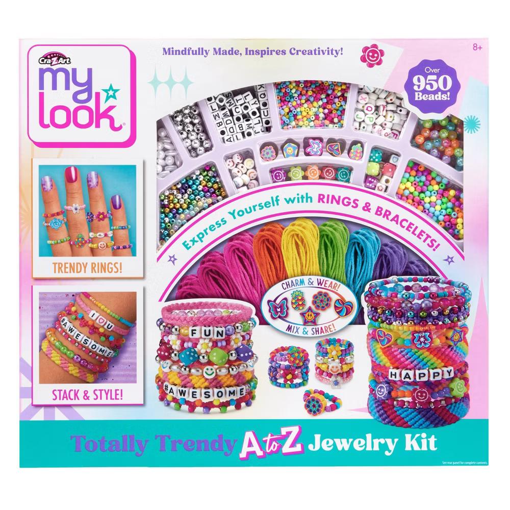 My Look A to Z Jewelry Kit: Creative Thinking Craft, Includes Beads & Elastic Cord - Image 2