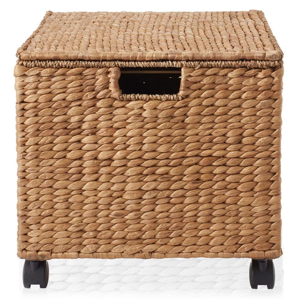 Casafield Rolling Filing Cabinet - Water Hyacinth Hanging File Folder Organizer on Wheels, Home Office Storage - Image 2