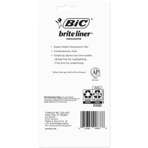 5pk Highlighter Brite Liner Assorted: Back to School Supplies for Color-Coded Notes
