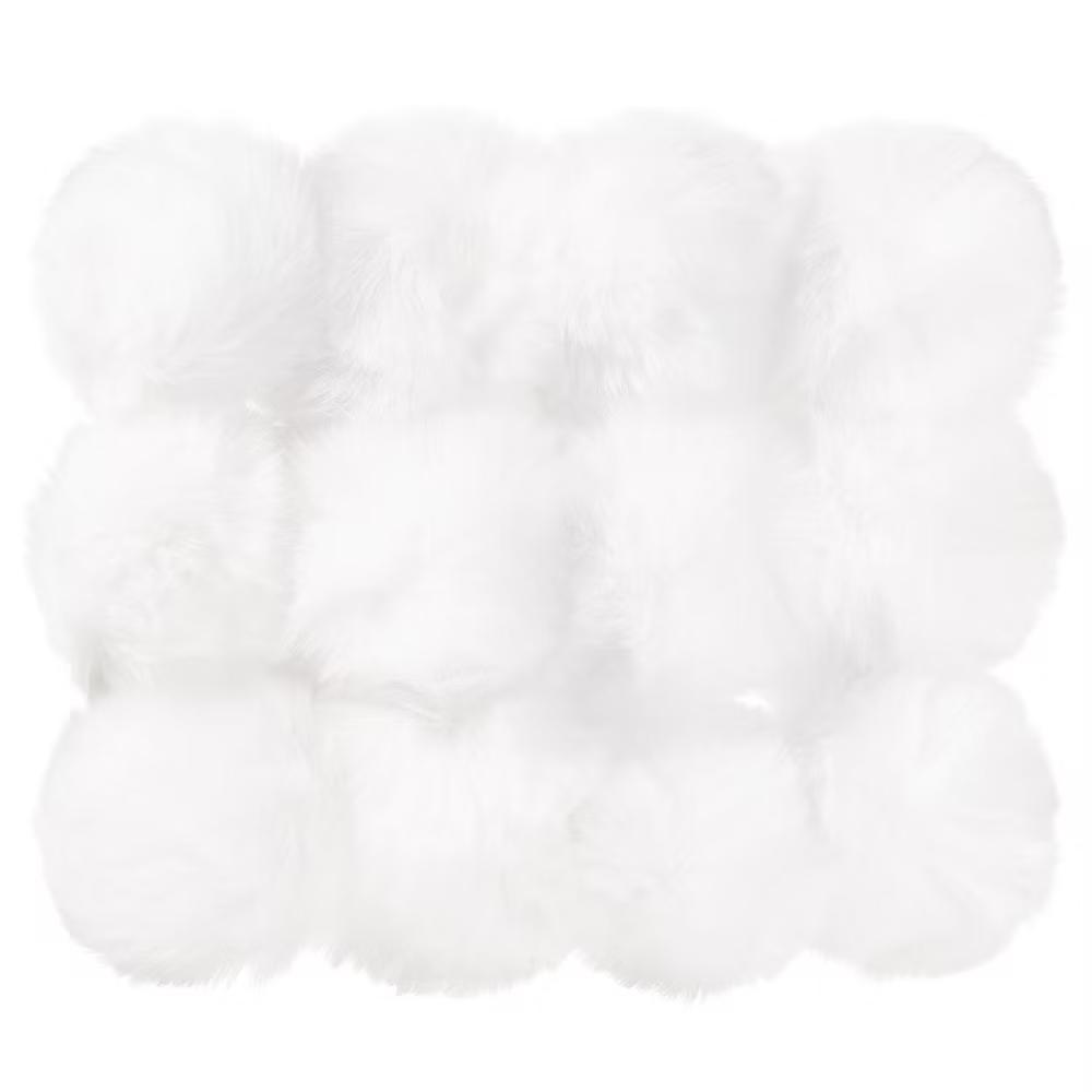 Fluffy Soft Elastic Faux Fur Pom Poms for Hats DIY Scarves Gloves 12 Pcs - Image 26