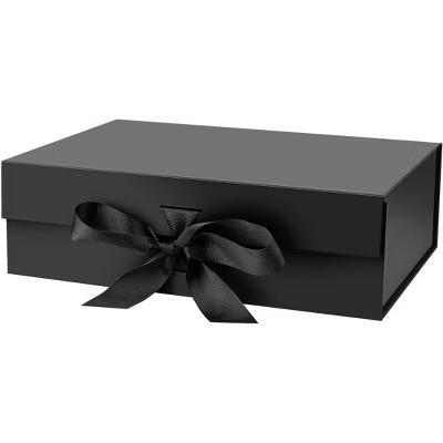 Gift Box with Lid 10.5x7.5x3.1 Inch Black 1 Pack Magnetic Closure Ribbon for Birthday Wedding Christmas Present Packaging - Image 3