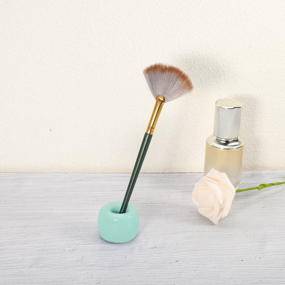 Bathroom Round Mini Ceramic Toothbrush Holder 1.65"x1.18" 2Pcs - Image 29