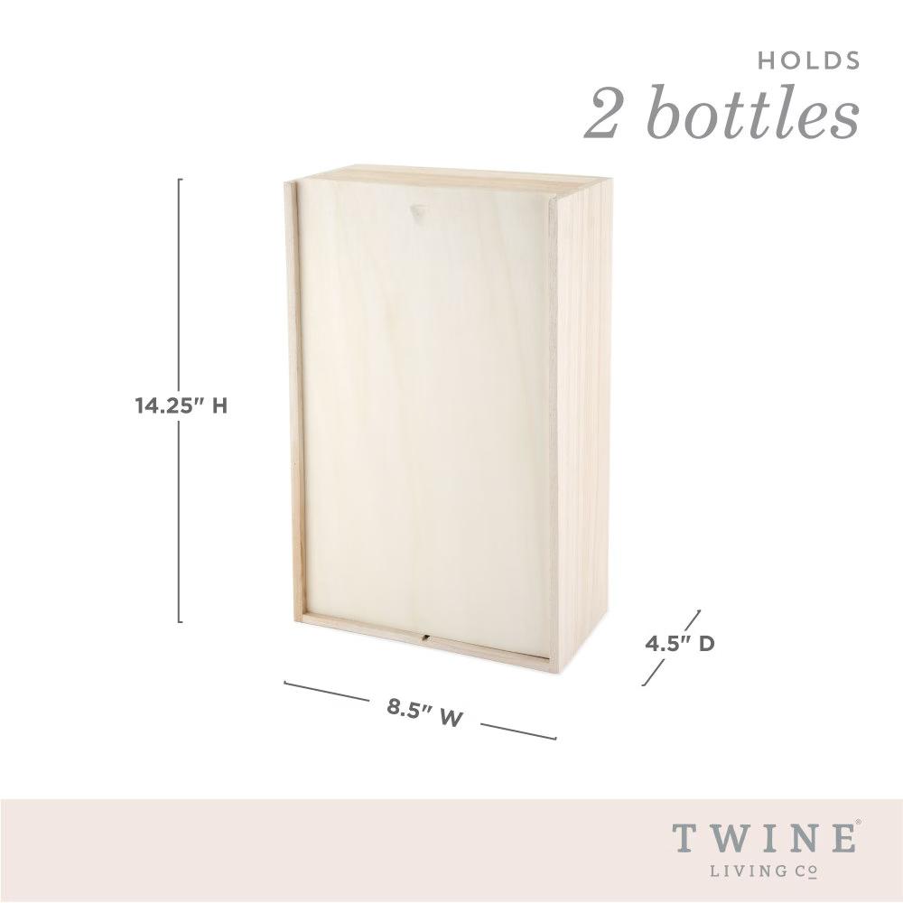 Twine Paulownia Bottle Wood Decorative Wine Box - Image 35