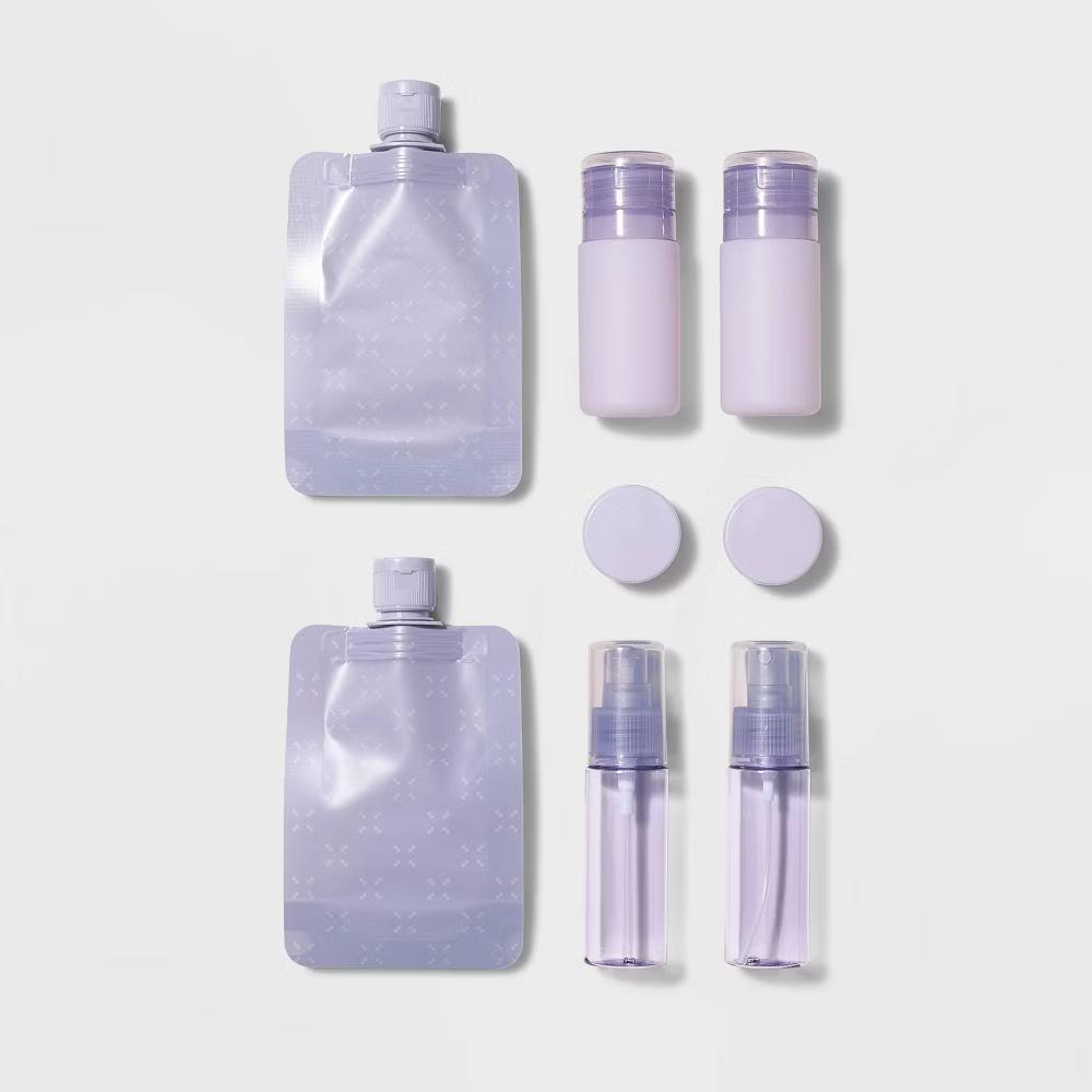 8pc Travel Toiletry Set Thistle - ️: Portable Beauty Tool Set