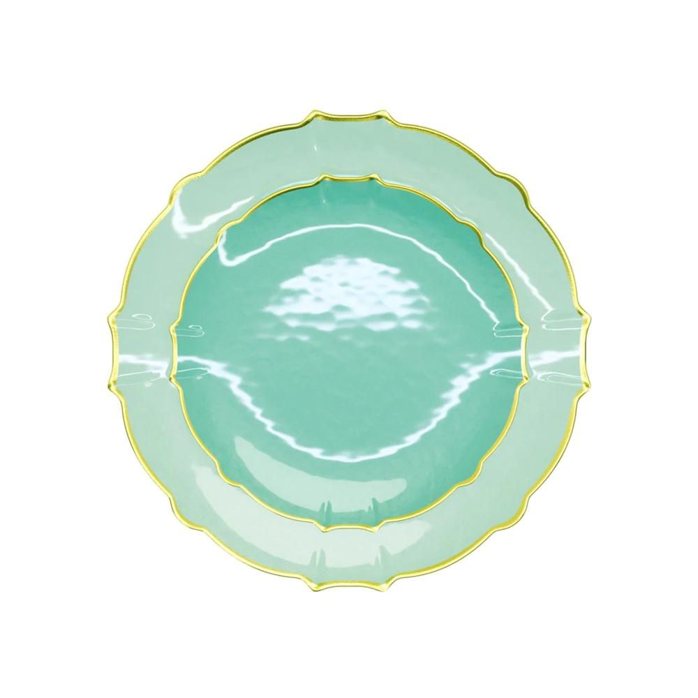 Trendables 40 Pieces Plastic Disposable Wedding Plates Set - 20 7.5" & 20 10" Thin & DelicateTinted Petals Plates with Rim - Image 61