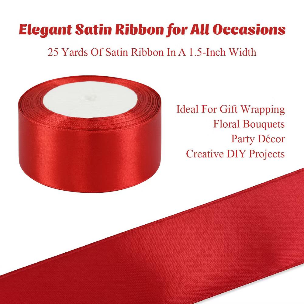 Gift Wrapping, Wedding Decor, Floral Bouquets, DIY Crafts Satin Ribbon 1.5 Inch 25 Yards - Image 13