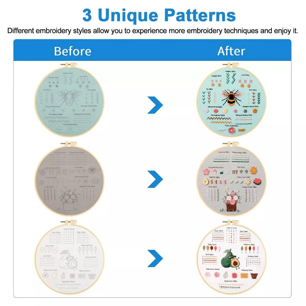 Home Collection 3 Sets Embroidery Starter Kit - Image 5