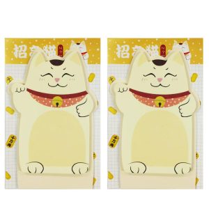 Fortune Cat Memo Bookmark Sticky Notes (Set of 2)