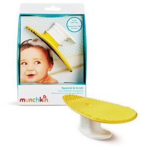 Squeeze and Scrub Silicone Bath Brush with Soap Dispenser