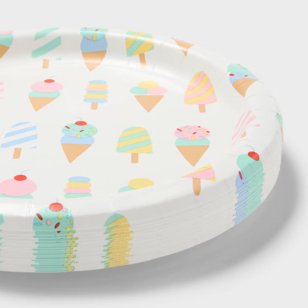 20ct Ice Cream Party Dinner Paper Plates - Image 3