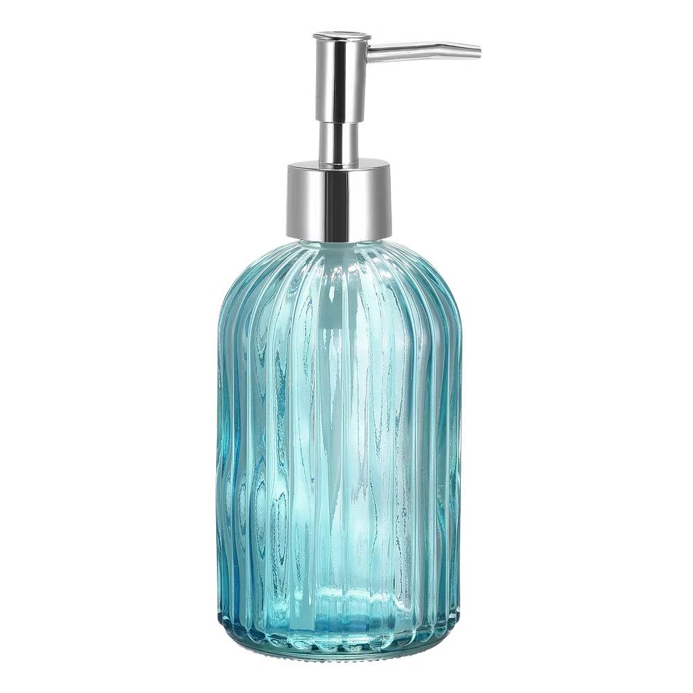 Durable Glass Soap Dispenser with Silver Pump for Bathroom