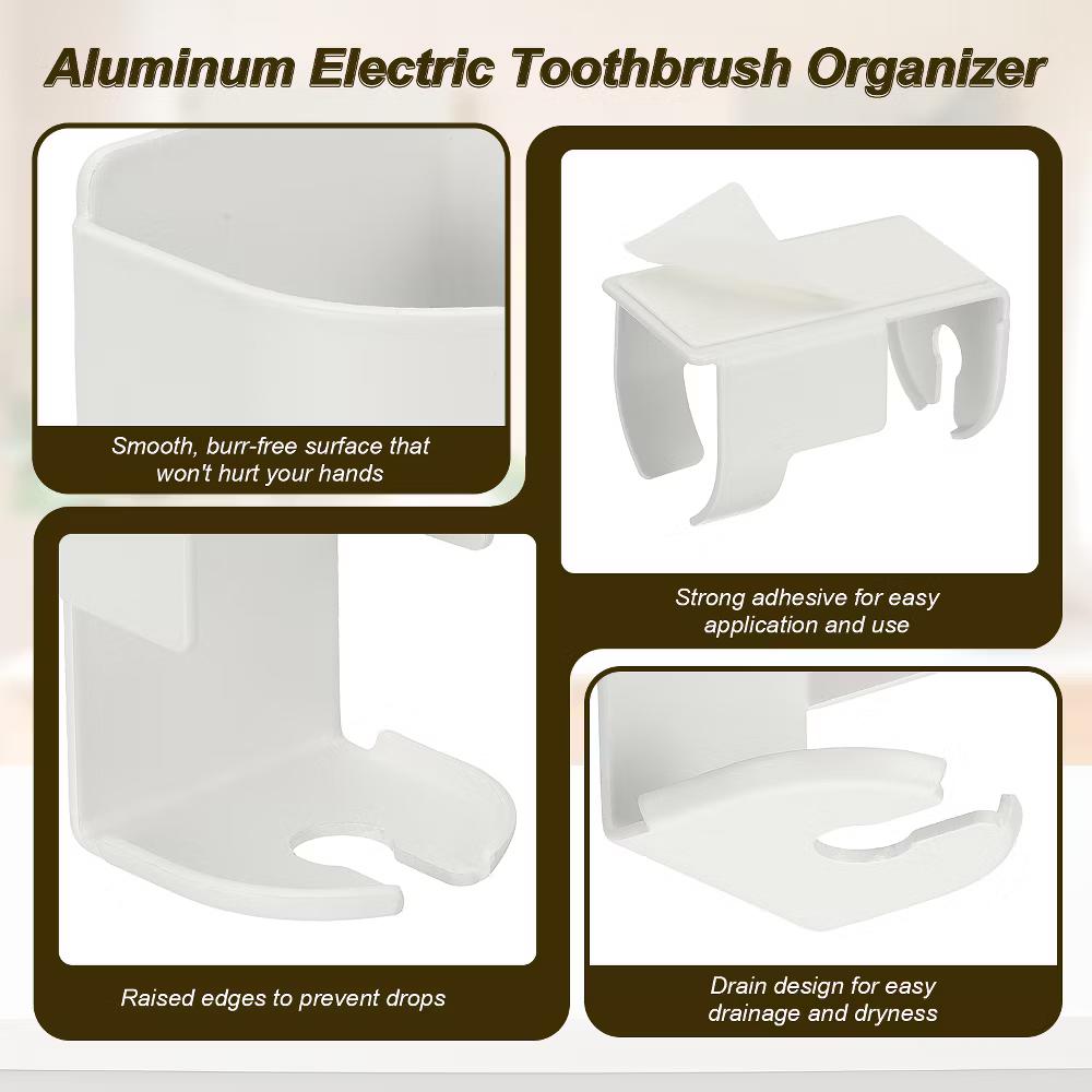 Electric Toothbrush Holder, Wall Mounted Aluminum Toothbrush Organizer - Image 13