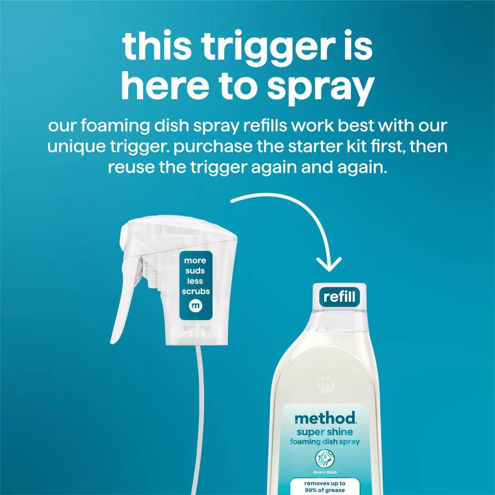Method Super Shine Foaming Dish Spray Powered By Enzymes Dewy Daze - Image 12