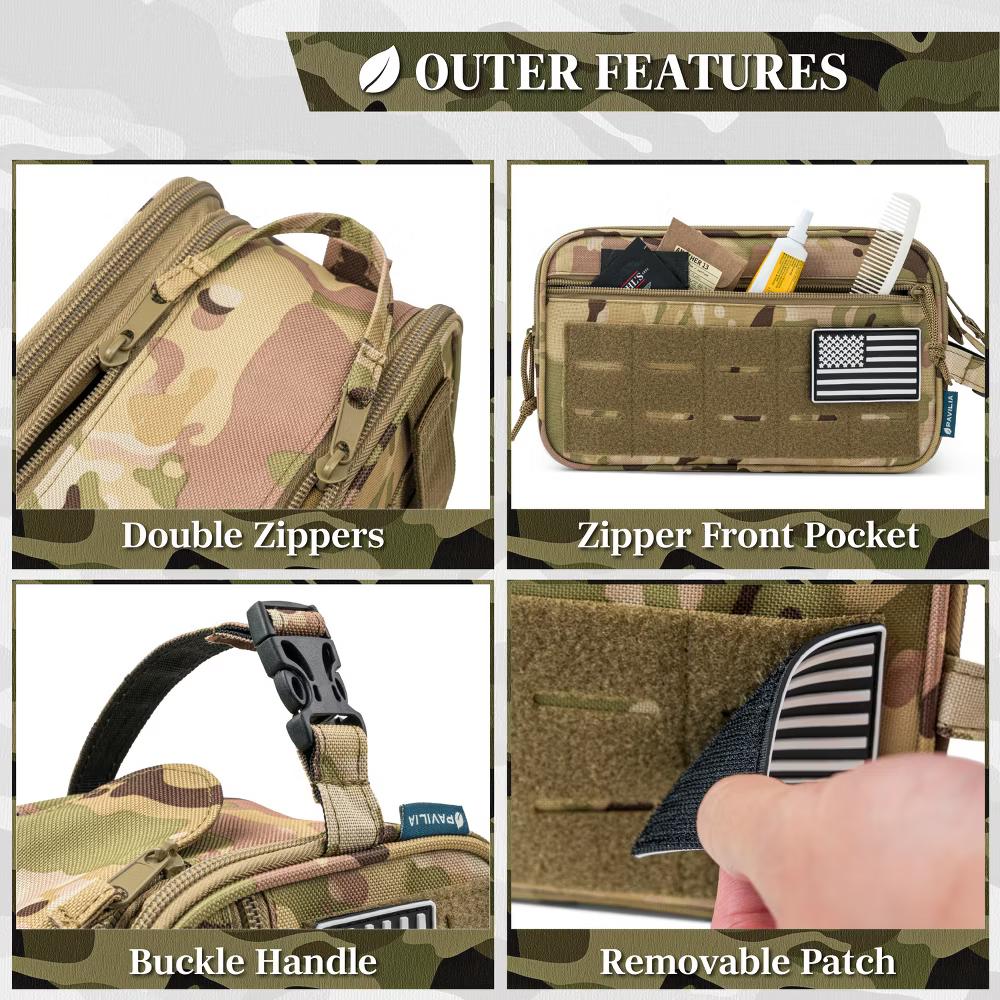 Tactical Toiletry Bag for Men, Hygiene Travel Bag, Military Dopp Kit, Water Resistant Molle Pouch, Shaving Grooming Organizer Case - Image 51