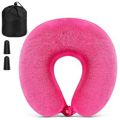 Neck Pillows for Travel Pillow Kids, Small Travel Neck Pillow Airplane, Foldable Memory Foam Neck Pillow for Car Travel Sleeping With Ear Plug