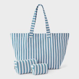 Linen Cosmetic Pouch 2pc Set