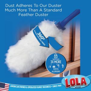 360 Duster Starter Kit, Includes 1 Handle w/ 5 Duster Refills, Dust-Catching Fibers, Ergonomic Handle, Comparable to Other 360 Dusters