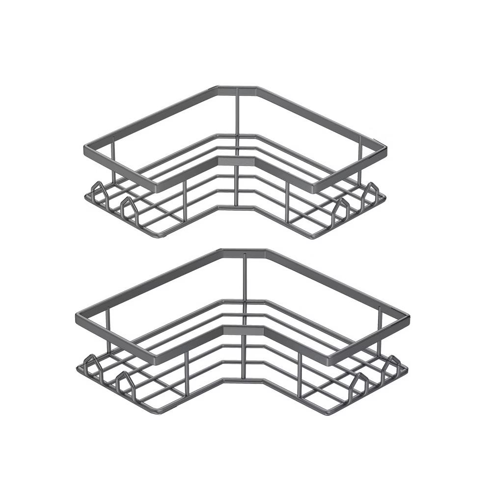 Dcolora Adhesive Shower Caddy 2 Pack Stainless Steel Corner Bath Shower Shelves - Image 13