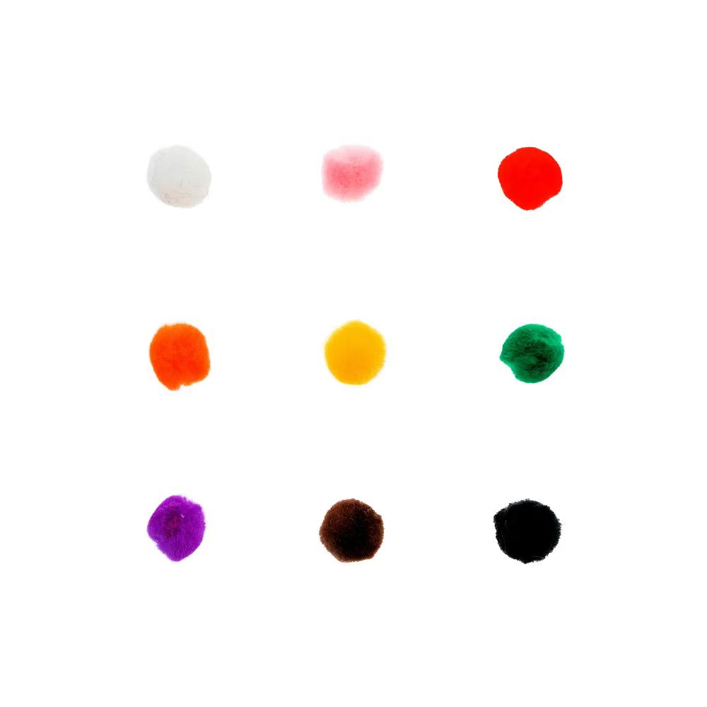 100ct Mini Pom Poms for DIY Arts and Crafts, Tiny Acrylic Poms Craft Embellishments (1 inch) - Image 3