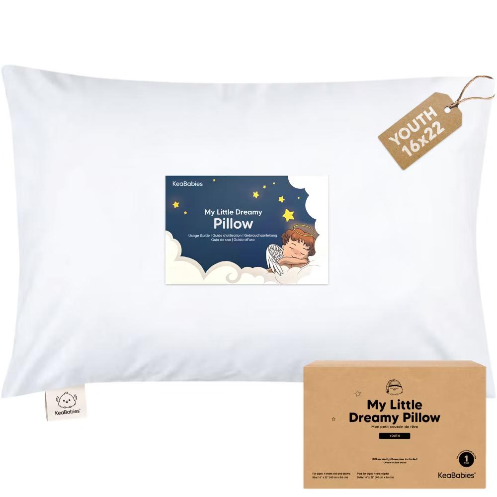 Jumbo Toddler Pillow with Pillowcase, 14X20 Soft Organic Toddler Pillows for Sleeping, Kids Travel Pillow - Image 73