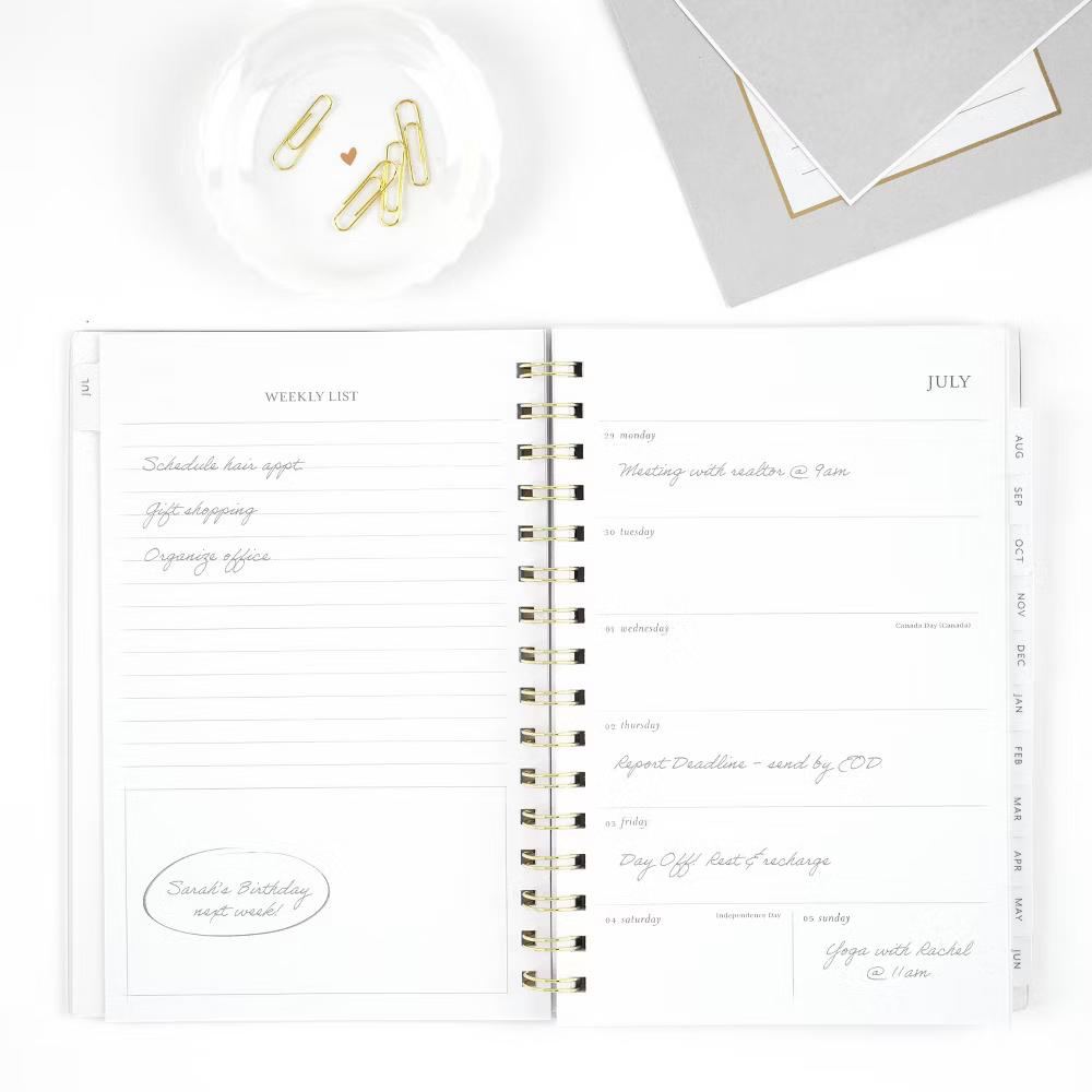 Essentials 5.5"x8.5" Small Wirebound Frosted Poly 2026-2027 Weekly/Monthly Planner Yellow Stripe - Image 7