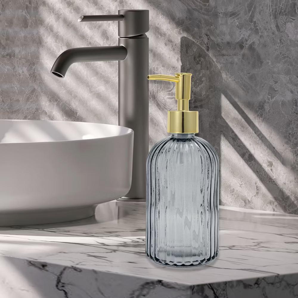 Convenient Vertical Stripe Soap Dispenser 13.53oz 1 Pc - Image 23
