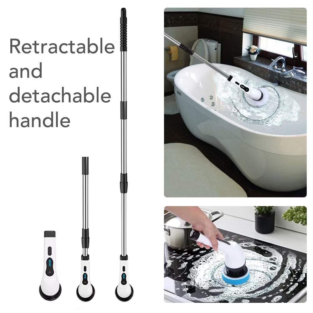 HOM Electric Spin Scrubber - Wireless Electric Cleaning Brush with 9 Brush Heads, 2 Speed Settings, For Bathrooms, Windows, Cars - Image 5
