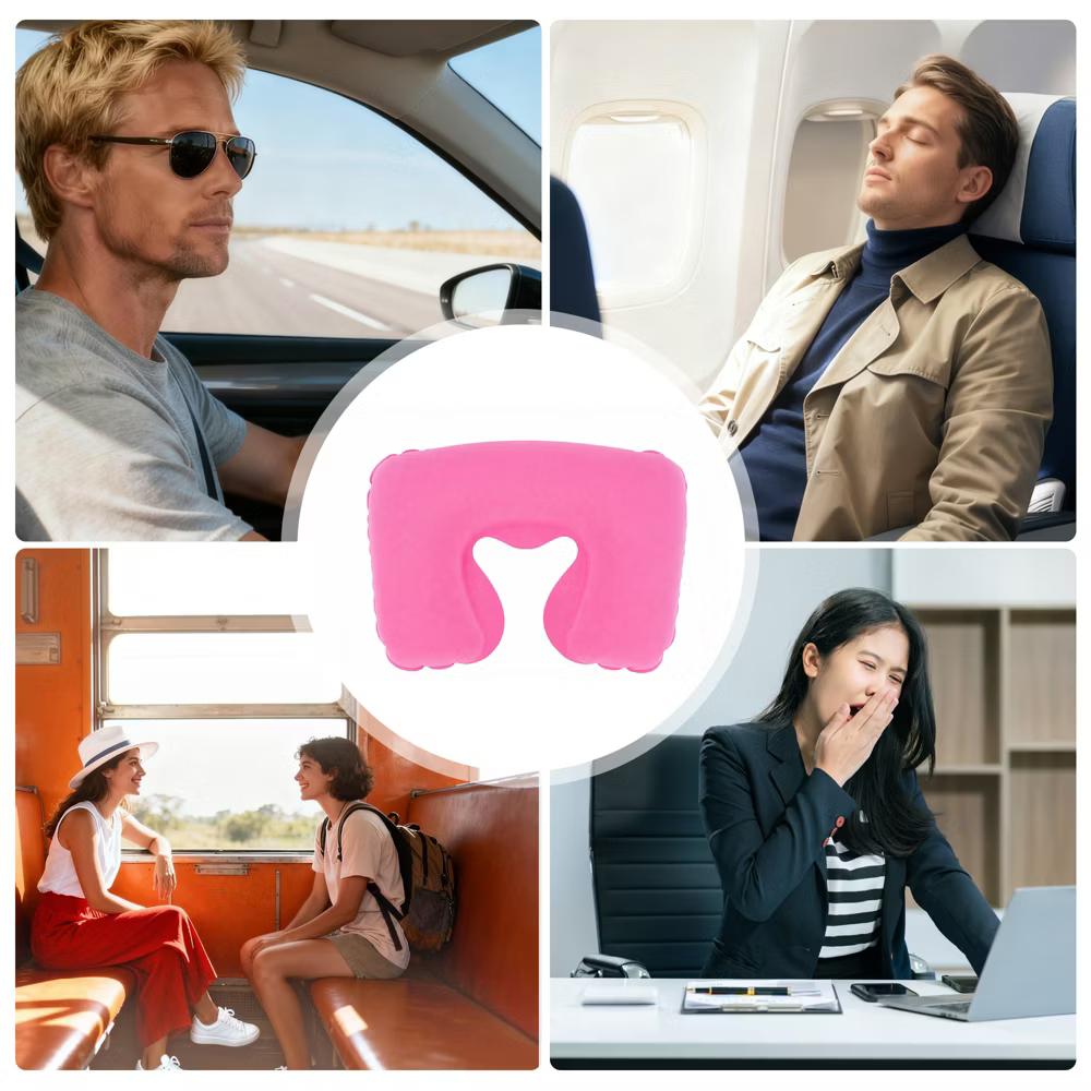 Comfortable Inflatable Travel Pillow with Eye Mask Earplugs 1 Set - Image 25